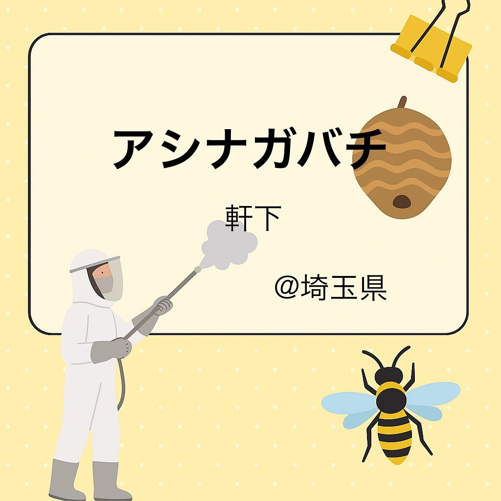 法人(工場):軒下のアシナガバチの巣駆除🐝@埼玉県